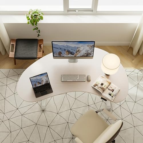 EUREKA ERGONOMIC Electric Standing Desk 70 Inch Curved Desktop Table, Height Adjustable Sit Stand Up Desk - Maple