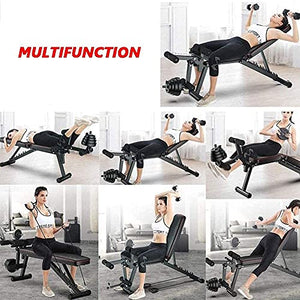 SXCDD Dumbbell Bench Weight Lifting Adjustable Weight Bench Multifunction Fitness Bench with Resistance Band Dumbbell Bench for Full Body Workout Home Gym Strength Training Equipment