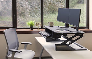 Ergotech Freedom Desk, Height Adjustable Standing Desk - 30" Wide - Black