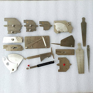 JINSLU Welding Tool Kit Welding Measure Gauge Combine Suit 16 Piece/Set test ulnar welder inspection welding gauge