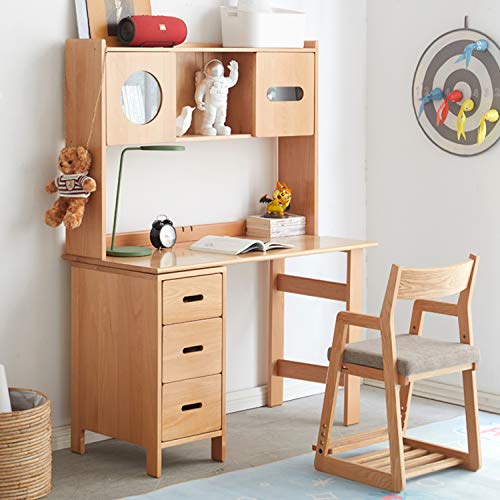 QWERTP Large Computer Desk with Hutch and Bookshelf,Simple Office Desk Workstation,Study Writing Desk for Home,Multifunctional Storage, Cabinet Body Can Be Interchanged Left and Right,D