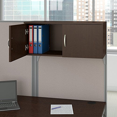 Office in an Hour 2 Person L Shaped Cubicle Workstations in Mocha Cherry
