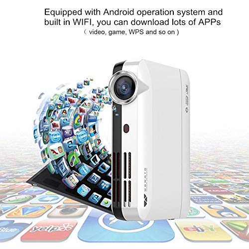 WOWOTO H9 Video Projector 3500 Lumens Android OS Smart Mini Projector with WIFI Bluetooth 4.0 HDMI and Keystone Correction