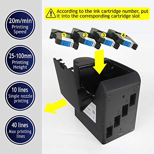 BENTSAI B80 Handheld Inkjet Printer,Large Character Inkjet Printer, Print Height up to 3.93"/100mm, Use for Logo, Painting or DIY on Water-Absorbing Material
