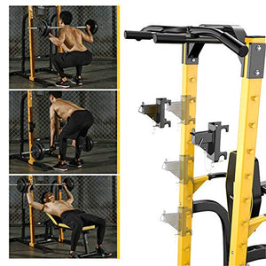 WE&ZHE Pull Up Bars Power Tower, Workout Dip Station Pull Up Tower Multi-Function Pull Up Dip Stand Chin Up Home Strength Training Equipment