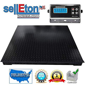SellEton 48"x48" Non-NTEP Floor Scales, Accurate Pallet Scales with Smart Metal Digital Indicator for Warehouse Shipping and Heavy Duty Industrial Weighing | 10,000lbs x 1 lb