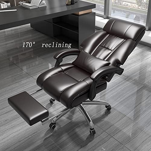 CBLdF Leather Office Swivel Chair with Adjustable Height and Lumbar Support