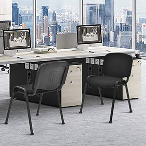 Casart Stackable Conference Chair Set - 5 PCS, Steel Frame, Ergonomic Design, Sponge Seat & Back - Office Furniture