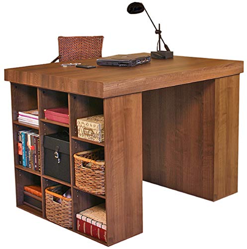 Venture Horizon Project Center Desk with 2 Bookcase Sides - Walnut