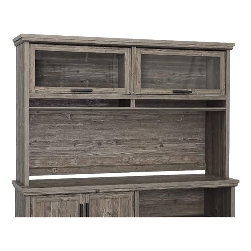 Sauder Aspen Post Hutch in Pebble Pine/Brown