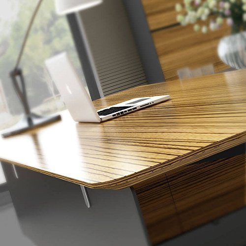 Unique Furniture 482-ZE Executive Desk with Left Return Cabinet, Zebrano