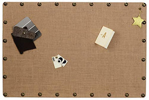 Linon Burlap Nailhead, Large Corkboard