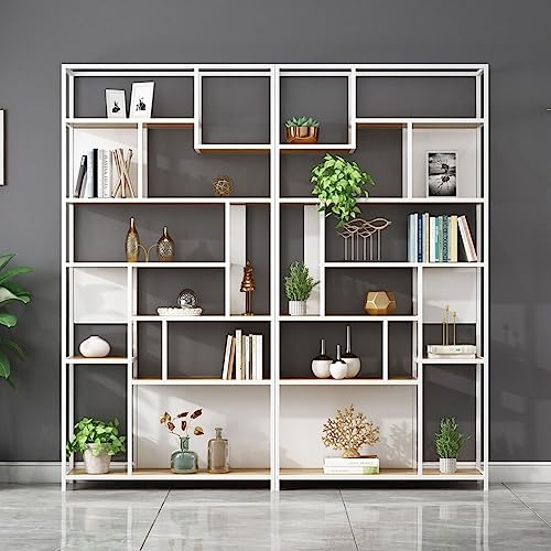 LIMKOO Industrial Wind Office Bookshelf Floor Partition Decoration Rack Shelf - B, 100 * 30 * 200cm