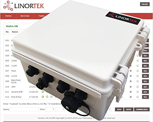 Linortek Netbell-4 TCP/IP Ethernet 4 Zone Bell Ringer Web-Based Bell Controller for Alarm Signal Bell/Horn/Buzzer and Other Timed Equipment POE
