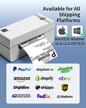 HD Thermal Shipping Label Printer for Shipping Packages - Mini Desktop Label Printers for Thermal Printer Labels - Thermal Label Printer for PC&MAC, 4x6 Shipping Label Printer for Small Business -Grey