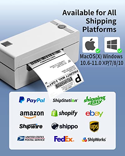 HD Thermal Shipping Label Printer for Shipping Packages - Mini Desktop Label Printers for Thermal Printer Labels - Thermal Label Printer for PC&MAC, 4x6 Shipping Label Printer for Small Business -Grey