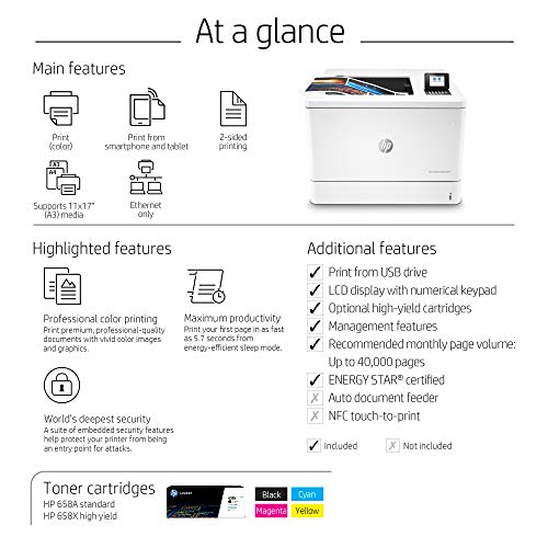 HP Color LaserJet Enterprise M751dn Printer with One-Year, Next-Business Day, Onsite Warranty (T3U44A)