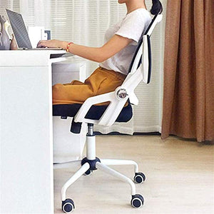 KouRy Ergonomic Office Gaming Chair with Lumbar Support - White