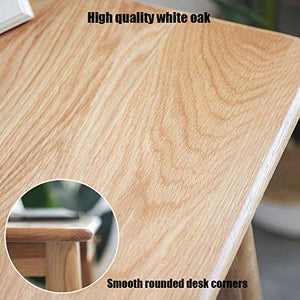 WLNKJ Wood Writing Desk with Drawer, 46.4" Modern Home Office Laptop Desk Workstation | Nordic Style Simply Study Table | Oak Dressing Table