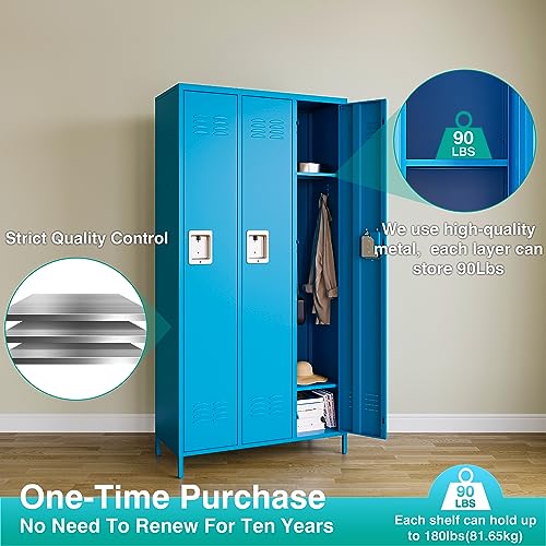 SISESOL Metal Lockers for Employees - Large Steel Storage Cabinet