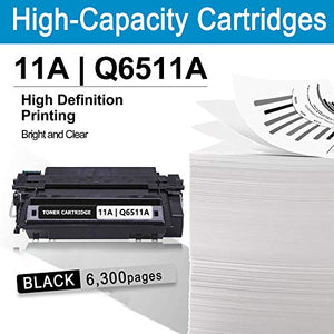 High Yield Cartridge 11A | Q6511A Toner Cartridge Replacement for HP 2430 (Q5954A) 2420d (Q5957A) 2420n (Q5958A) 2430dtn (Q5962A) 2430n (Q5964A) Printer Toner Cartridge (2-Pack Black)