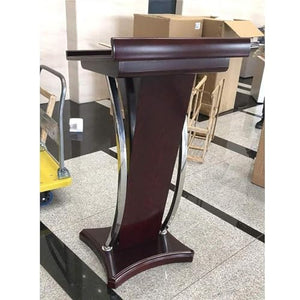 CAMBOS Wooden Lectern Podium Stand - Ideal for Churches, Classrooms, and Conferences, Black