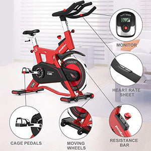 L NOW Indoor Cycling Bike Exercise Bike Stationary Commercial Standard with 40lb Flywheel, Ipad Mount, Soft Cushion, LCD Display, Belt Drive Smooth and Quiet