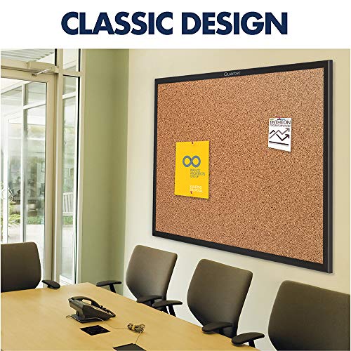 Quartet Cork Board, Bulletin Board, 8' x 4', Corkboard, Black Frame (2308B)