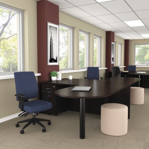 Alera ALEHPM4202 Wrigley Series High Performance Mid-Back Multifunction Task Chair, Blue