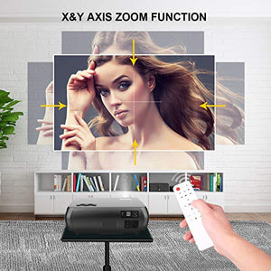 Projector, WiMiUS P20 Native 1080P LED Projector 6500 Lumen Video Projector Support 4K Video Zoom Function ±50°Digital Keystone Correction 70,000 Hrs for Home Entertainment & PPT Business Presentation