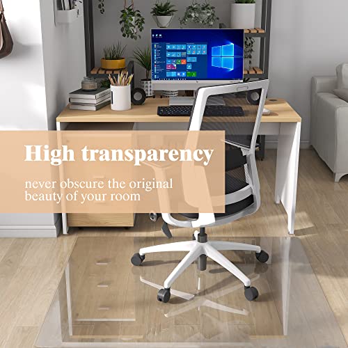 Natsukage Glass Chair Mat 46" x 53" 1/4" Thick Tempered Glass Office Chair Mat