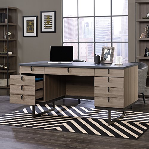 Sauder 420629 International Lux Executive Desk, Diamond Ash Finish
