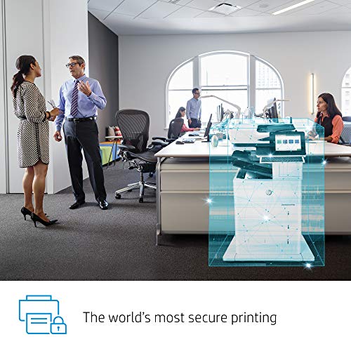 HP LaserJet Enterprise Flow MFP M636z Monochrome Multifunction Printer with High-Capacity Input Feeder, Wheeled Stand and 3-bin Stapler/Stacker (7PT01A)