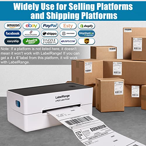 LabelRange 300DPI Resolution Thermal Label Printer - Commercial Grade Shipping Label Printer 4x6,Support Amazon Ebay Paypal Shopify Etsy Shipstation and More on Windows&Mac