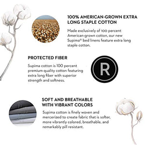 MALOUF Supima Premium Cotton Sheets-100 Percent American Grown Long Staple-Sateen Weave-Extra Deep Pockets-Single Ply-600 Thread Count-Split King-Smoke, Split King