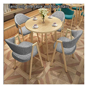 SKUAI Office Conference Coffee Table Chair Set - Small Modern Round Table + 4 Chairs