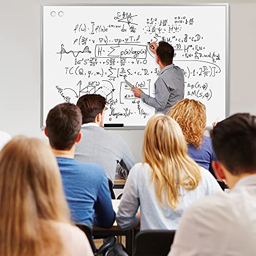 Amazon Basics Large Magnetic Dry Erase White Board, 6 x 4-Foot Whiteboard - Silver Aluminum frame