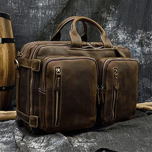 JJWC 1pcs Men's Briefcase Multifunctional Handbag Shoulder Bag Work Commuter Computer Bag (Color : A, Size : 28 * 39 * 15cm)