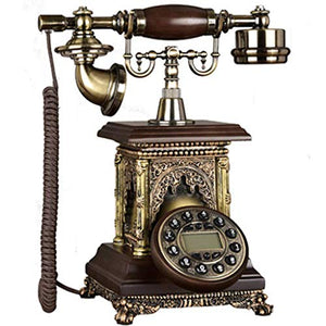 GagalU European Retro Phone, Antique Style Button Dial Vintage Telephone