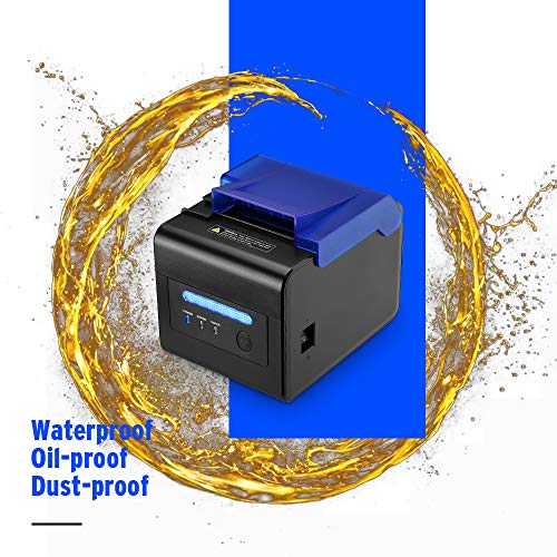MUNBYN POS Printer, 3.1" POS Receipt Printer 80mm Thermal Receipt Printer, Sound Alarm, Kitchen Printer with Auto Cutter, USB Serial Ethernet Support ESC/POS, Windows Desktop POS Bill Tickets Printer