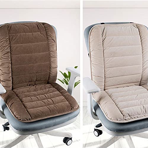 Beige Lumbar Support Office Chair Cushion - Plush Comfort Seat Pad Mat