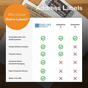 3.5 x 5 Rectangle Mailing, Shipping Labels - Permanent, White Matte - 4-Up - Perforated - Pack of 8,000 Labels, 2,000 Sheets - Inkjet/Laser Printers - Online Labels
