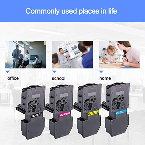 6 Pack TK-5222 (3BK+1C+1M+1Y) 1T02R90US1 1T02R9CUS1 1T02R9BUS1 1T02R9AUS1 Compatible Toner Cartridge Replacement for Kyocera ECOSYS P5021cdw M5521cdw P5021cdn M5521cdn Toner Printer