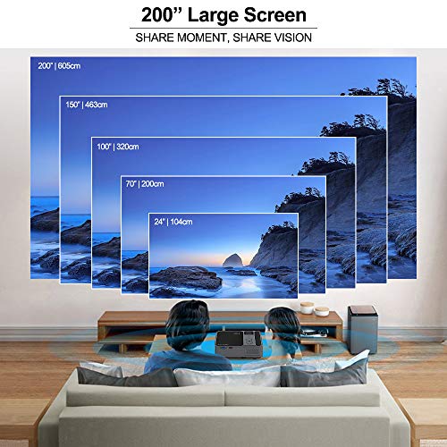 Portable WiFi Projectors, 2020 Upgrade 3500 Lux LED Video Bluetooth Projectors with Built-in Speaker for Home Theater Outdoor Movies Support 1080P VGA USB HDMI with Smartphone, TV Stick, Laptop, PS4