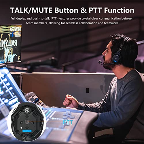 HollyView Wireless Intercom Headset System with Full Duplex Communication