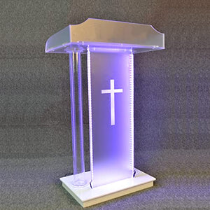 None Lectern Podium Stand, Church Speech Supplies Podium, Transparent Church Table