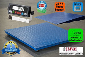 Floor/Pallet/Platform 5000 LB by 0.5 LB 48 x 48 Inches Floor Scale with 1 Ramp NEW
