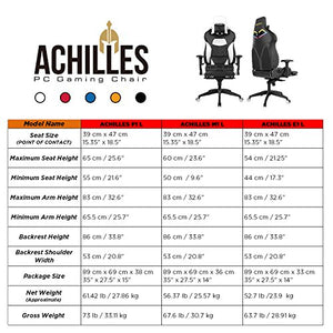 GAMDIAS Multi-Color RGB Gaming Chair High Back with Footrest Adjusting Headrest and Lumbar Support, Black (Achilles P1 Black/Black)