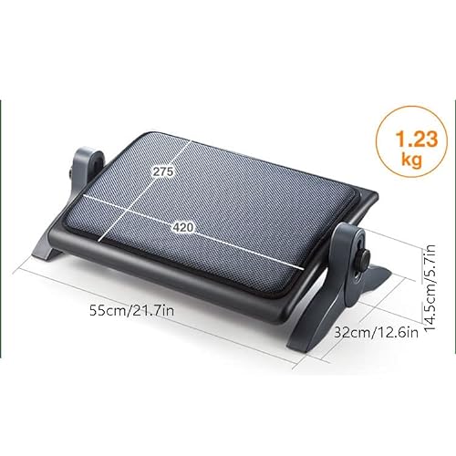 NOTRYA Office Foot Rest Adjustable Angle Soft Cushion Ergonomic Under Desk Footrest