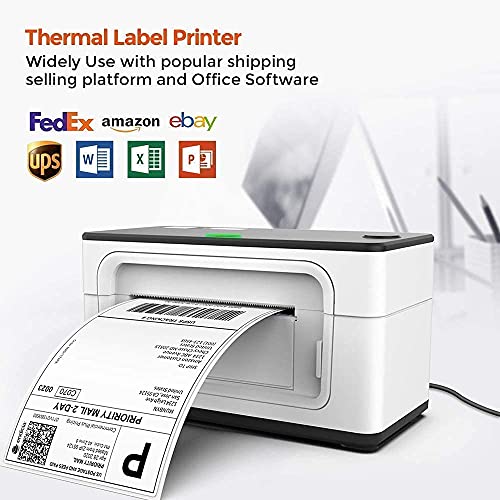 Upgrade 2.0 MUNBYN USB Upgrade Label Printer, Thermal Printer for Barcodes-Labels Labeling with MUNBYN Thermal Direct Shipping Label (Pack of 500 4x6 Fan-Fold Labels) - Commercial Grade